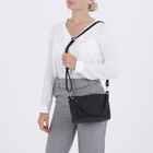 Сумка женская, отдел на молнии, 2 наружных кармана, цвет чёрный - Фото 3