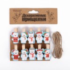 Прищепки декоративные «Новогодние мишки», набор 10 шт. - Фото 4