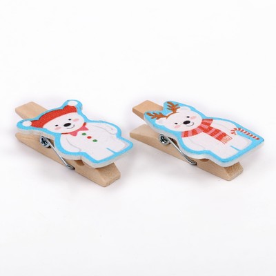 Прищепки декоративные «Новогодние мишки», набор 10 шт.