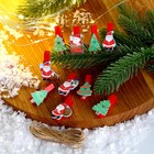 Набор декоративных прищепок "Дед Мороз и ёлки" набор 10 шт. - фото 9303226