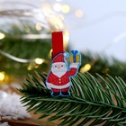 Набор декоративных прищепок "Дед Мороз и ёлки" набор 10 шт. - фото 9303228