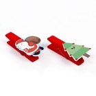 Прищепки декоративные новогодние «Дед Мороз и ёлки», набор 10 шт. - Фото 6