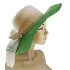 Шляпа пляжная "Эмма" с бантом, цвет зелёный, обхват головы 58 см, ширина полей 11 см - Фото 3