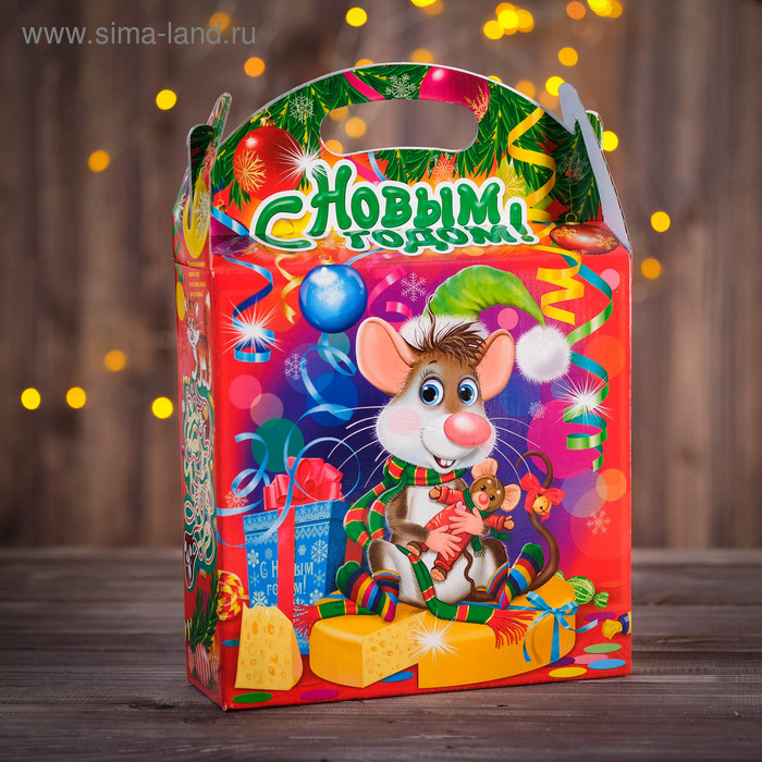 Подарочная коробка "Мышонок с сыром", + игра-лабиринт,кроссворд, 33 х 23,5 х 8 см - Фото 1