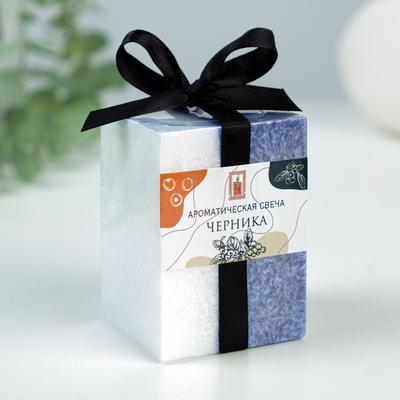 Ароматическая свеча куб «Кристаллический узор», черника, 5×7.5 см