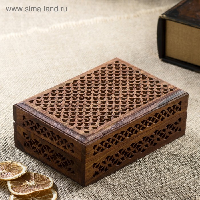 Шкатулка «Резная», 18×13×6 см, дерево - Фото 1