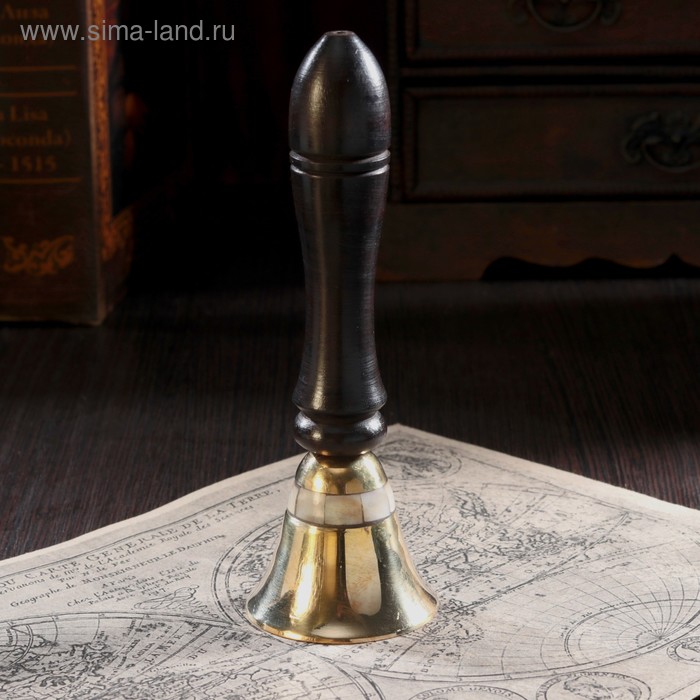 Колокольчик «Счастье», 5.5×5.5×15 см, латунь, дерево - Фото 1