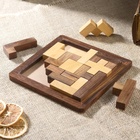 Игра настольная головоломка, 16×16×2 см, дерево шишам - Фото 4