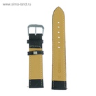 Ремешок для часов «Соломон», 20 мм, натуральная кожа, длина 20 см, чёрный с тиснением - Фото 3
