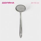 Сито для снятия пены Доляна «Металлик», 24×7.5 см, цвет серебристый - Фото 1