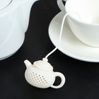 Ситечко для чая Доляна «Чайник», 5,5 см, цвет белый - фото 318237384