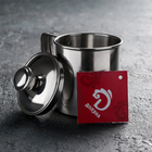 Кружка из нержавеющей стали Доляна «Индия», 180 мл, 9×10×6,8 см, с крышкой - Фото 3