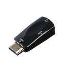Адаптер Cablexpert A-HDMI-VGA-02, HDMI(m)-VGA(f), AUX Jack 3.5мм-Jack 3.5мм 0.5м, черный - Фото 1