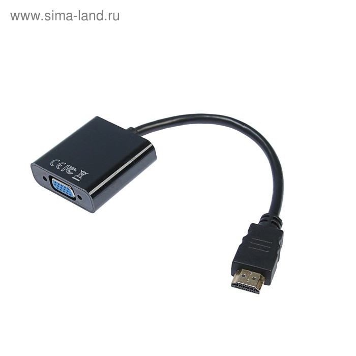 Адаптер Cablexpert, HDMI(m)-VGA(f), вер 1.4, 0.15 м, AUX Jack 3.5мм-Jack 3.5мм 0.5м, черный - Фото 1