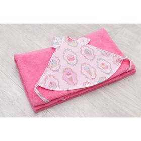 

Полотенце-уголок Cute love, размер 90 × 90 см, принт пироженки, цвет розовый