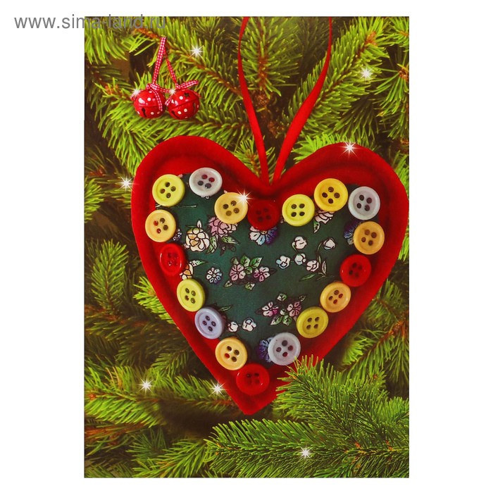 Набор для создания подвесной ёлочной игрушки из фетра «Сердце», цвет красный - Фото 1