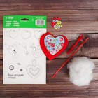 Набор для создания подвесной ёлочной игрушки из фетра «Сердце», цвет красный - Фото 3