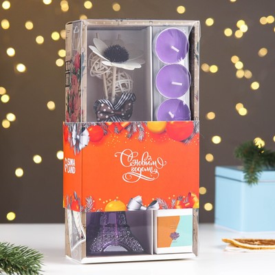 Набор подарочный «Париж» (диффузор и свечи) лаванда, «Богатство Аромата»