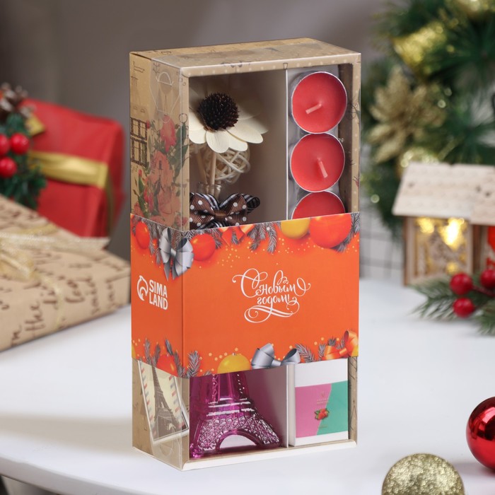 Набор подарочный «Париж» (диффузор и свечи) клубника, «Богатство Аромата» - Фото 1