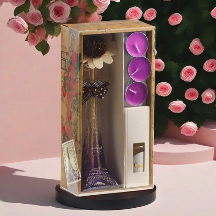 Набор подарочный "Париж" (диффузор и свечи) орхидея, "Богатство Аромата" - фото 1899714540