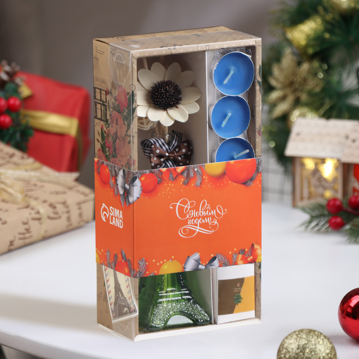 Набор подарочный «Париж» (диффузор и свечи) сандал, «Богатство Аромата» - Фото 1