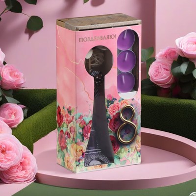 Набор подарочный «Париж» (диффузор и свечи) орхидея, «Богатство Аромата» 8 марта