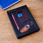 Набор подарочный 3в1 (ручка, брелок, визитница) микс - фото 24982439