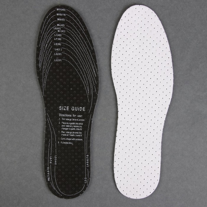 Стельки для обуви универсальные, дышащие, 35-46 р-р, пара, цвет белый - Фото 1