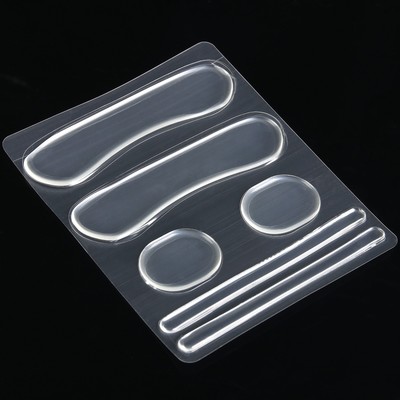 Набор подушечек, пяткоудерживателей и ремешков для обуви, на клеевой основе, силиконовые, 6 шт., прозрачный