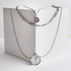 Кулон "Цепь" королевский, цвет серебро, 65см - фото 24420334