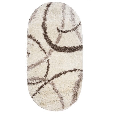 Ковер Шегги овальный 60х110 см, полипропилен 100%, джут