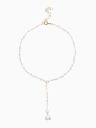 Колье с жемчугом «Цепь» Олимпия, белое в золоте, 32 см - Фото 1