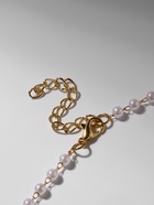 Колье с жемчугом «Цепь» Олимпия, белое в золоте, 32 см - Фото 3