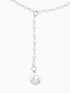 Колье с жемчугом «Олимпия», белое в серебре, 32 см - Фото 3