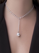 Колье с жемчугом «Олимпия», белое в серебре, 32 см - Фото 2