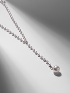 Колье с жемчугом «Олимпия», белое в серебре, 32 см - Фото 9