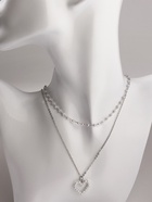 Кулон на цепочке с жемчугом «Олимпия», сердце, белый в серебре, 40 см - Фото 7