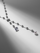 Колье с жемчугом «Цепь» импровизация, шар №8, белое в серебре, L= 40 см - Фото 3