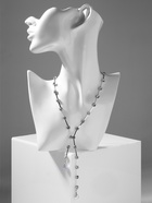 Колье с жемчугом «Цепь» импровизация, шар №8, белое в серебре, L= 40 см - Фото 1