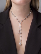 Колье с жемчугом «Цепь» импровизация, шар №8, белое в серебре, L= 40 см - Фото 5