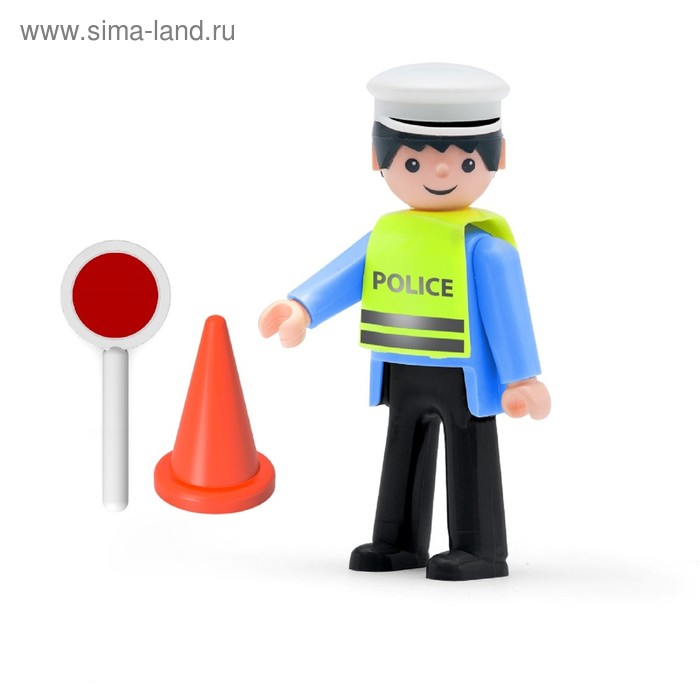 Игрушка «Дорожный рабочий», с аксессуарами, 8 см - Фото 1