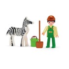 Игрушка «Сотрудник зоопарка», с зеброй и аксессуарами, 8 см - фото 109836225