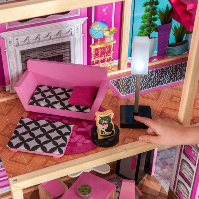 Домик кукольный деревянный KidKraft «Мерцание», четырёхэтажный, с мебелью - фото 1911393867