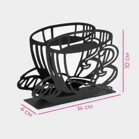 Салфетница Доляна «Кофе», 14×4×10 см, цвет чёрный