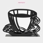 Салфетница Доляна «Кофе», 14×4×10 см, чёрная - Фото 3