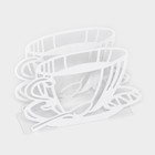 Салфетница Доляна «Кофе», 14×4×10 см, белая - Фото 3