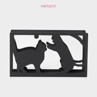 Салфетница Доляна «Кошки», 14×4×8 см, цвет чёрный - фото 4285076