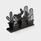 Салфетница Доляна «Кактусы», 15×4×10,3 см, цвет чёрный - фото 4285081