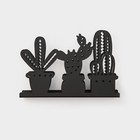 Салфетница Доляна «Кактусы», 15×4×10 см, чёрная - Фото 4