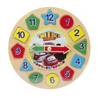 Пазл деревянный ТИШКА ПАРОВОЗИК «Часы с геометрией и цифрами» - фото 6346746